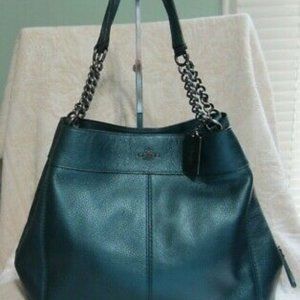 Coach 22209 Lexy Chain Bag, Lg.Metallic Midnight B